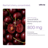 SLEEP contains 800 mg CherryPURE Montmorency tart cherry, a 50:1 concentrate with 16 mg proanthocyanidins
